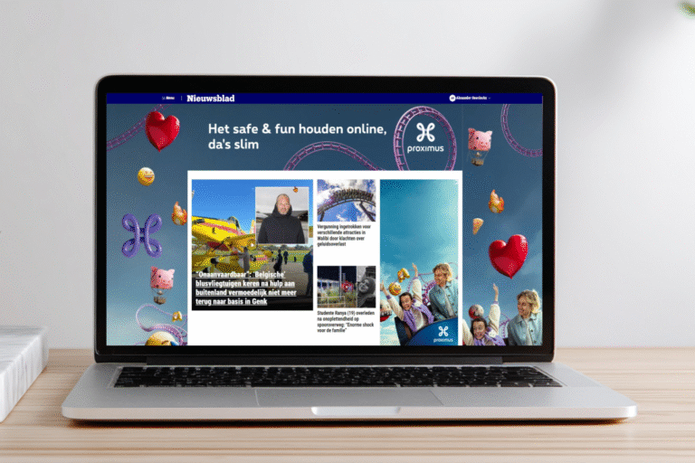 Laptop met beeld Takeover Proximus