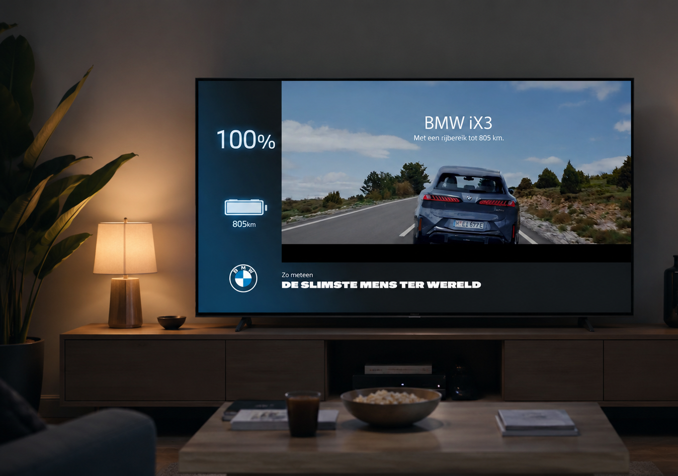 Televisiescherm met spot oplaadbatterij BMW iX3