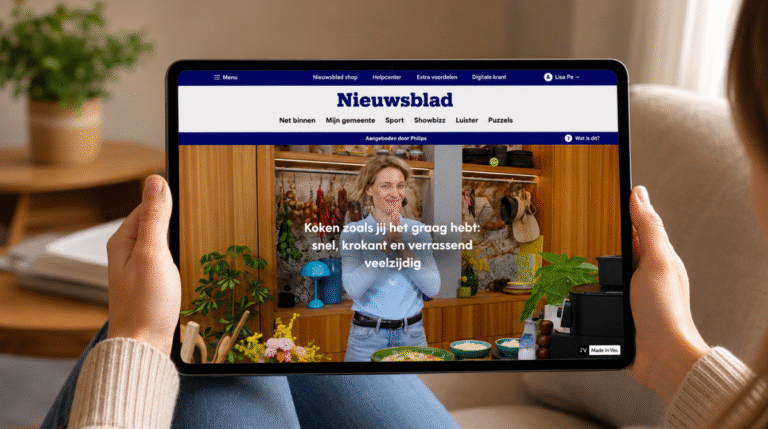 Tablet snackable content Nieuwsblad Visual Story Ads & Data
