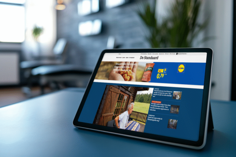 iPad met beeld van Superheader Lidl